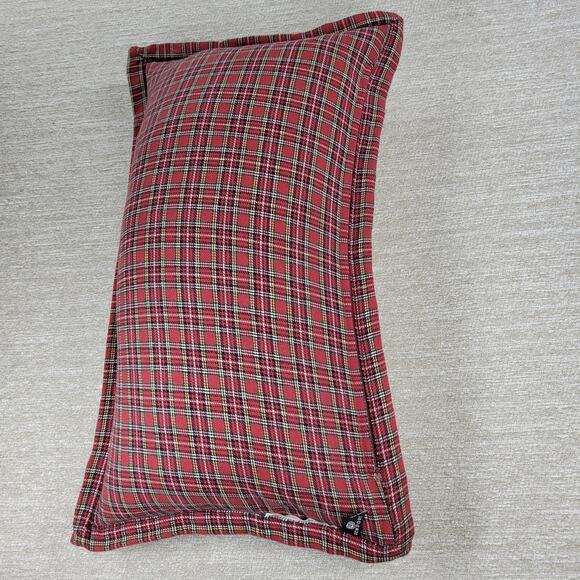Vtg Newport Joy Lumbar Pillow 24” Plaid Trim Down Filled Holiday Christmas Decor - Picture 11 of 13